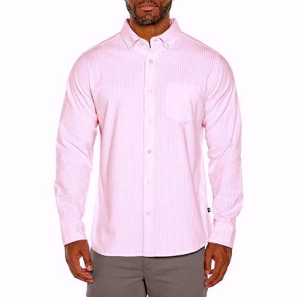 GAP Long Sleeve Oxford Button Down Shirt - Pink Striped - Picture 1 of 9